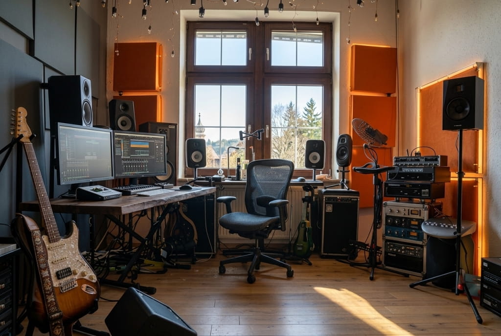 Компьютер в студии звукозаписи