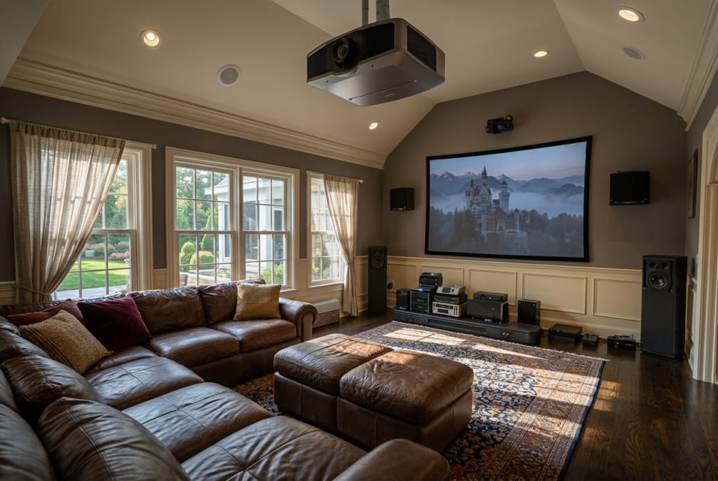 Монтаж проектора на потолке