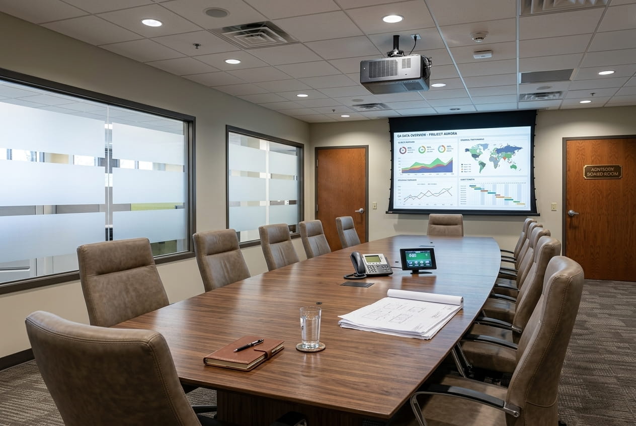 Проектор в зале совещаний