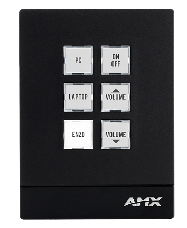 6-кнопочная клавиатура Massio AMX MKP-106P-BL вертикальная, черная