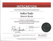 Сертификат сотрудничества Biamp Systems
